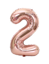 numero dos  rosa oro
