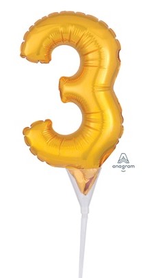 Globo mini numero 3 cakepik color oro