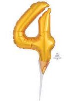 Globo mini numero 4 cakepik color oro