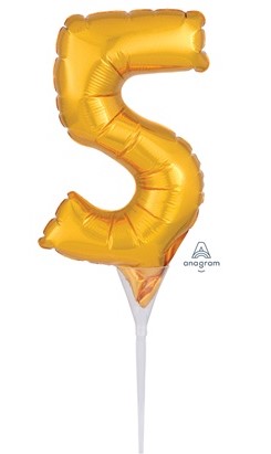 Globo mini numero 5 cakepik color oro