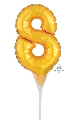 Globo mini numero 8 cakepik color oro