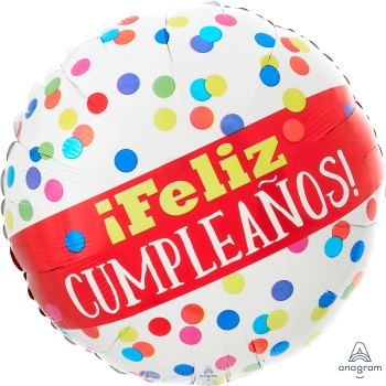 FELIZ CUMPLEAÑOS PUNTOS DE COLORES