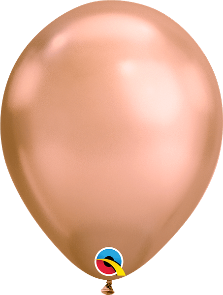 Globo Latex Chrome Oro Rosa (25 Pzas)