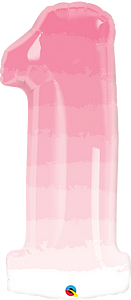 globo Numero 1 rosa ombre 