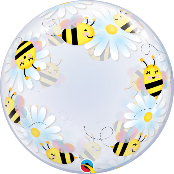 deco burbuja abejas y margaritas