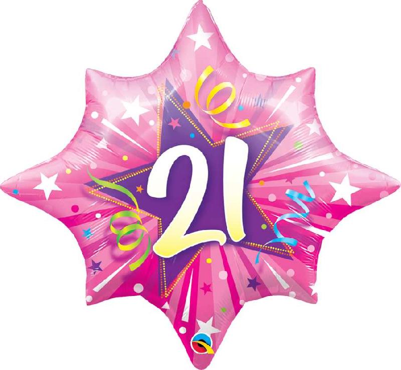 globo estrellas  brillante rosa 21