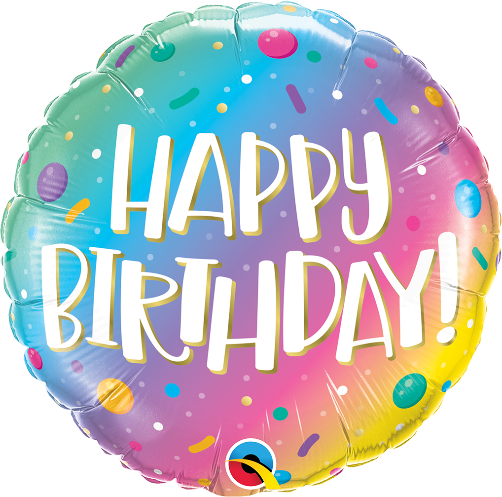 HAPPY BIRTHDAY OMBRE PUNTOS DE COLORES