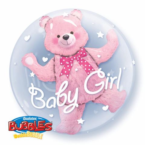 Burbuja Doble Baby Girl Oso Rosa