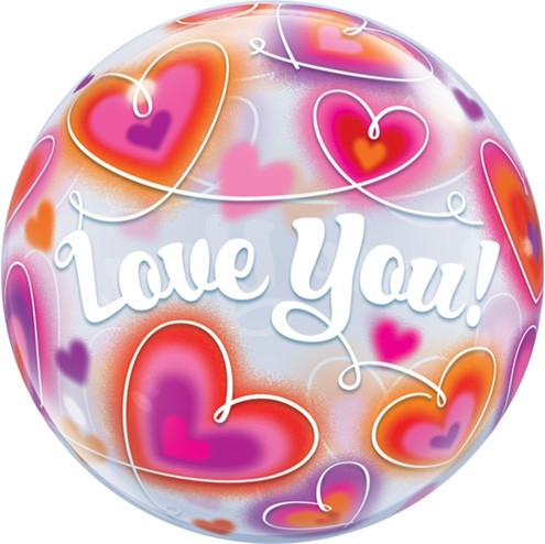 Love You Burbuja Corazones Rojos