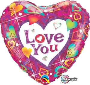 Love You Holografico Fushia