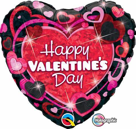 GLOBO HOLOGRAFICO HAPPY VALENTINES CORAZONES