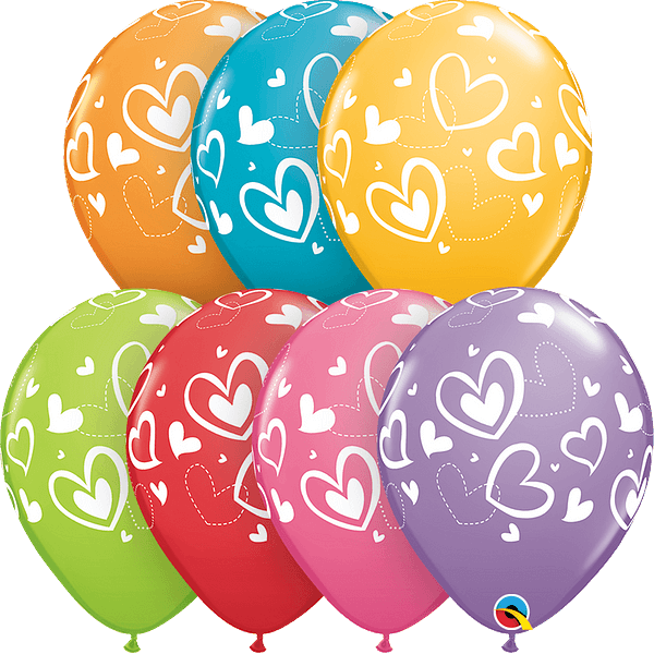 Corazones Mezclados Y Unidos ( 50 Pzas)