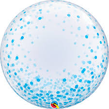 Deco Burbuja Puntos De Confeti Azul 24