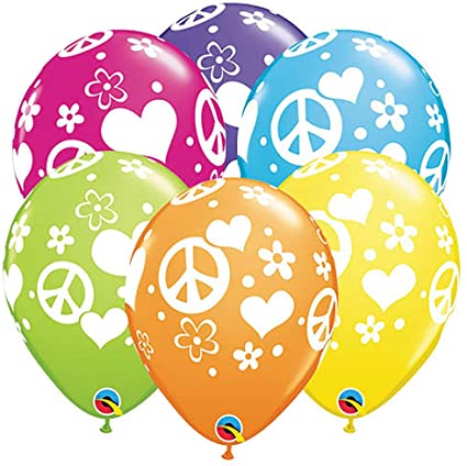 latex signos de paz y corazones (50 pzas)