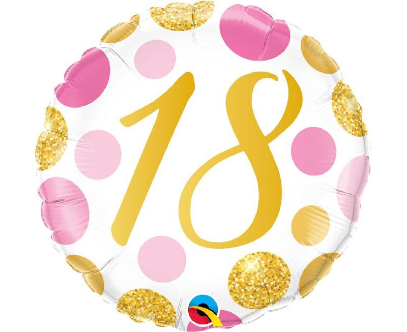 18 Puntos rosa y oro