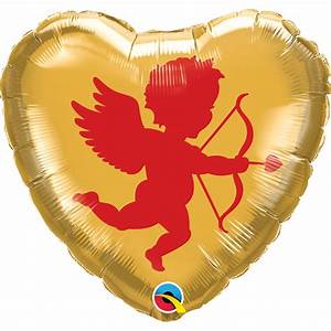 Globo Con Cupido Rojo Y Dorado