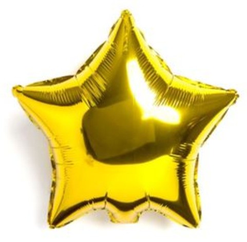 globo en forma de estrella color oro