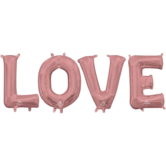 Letra Love Rosa Oro