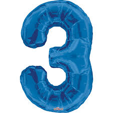 NÚMERO TRES AZUL