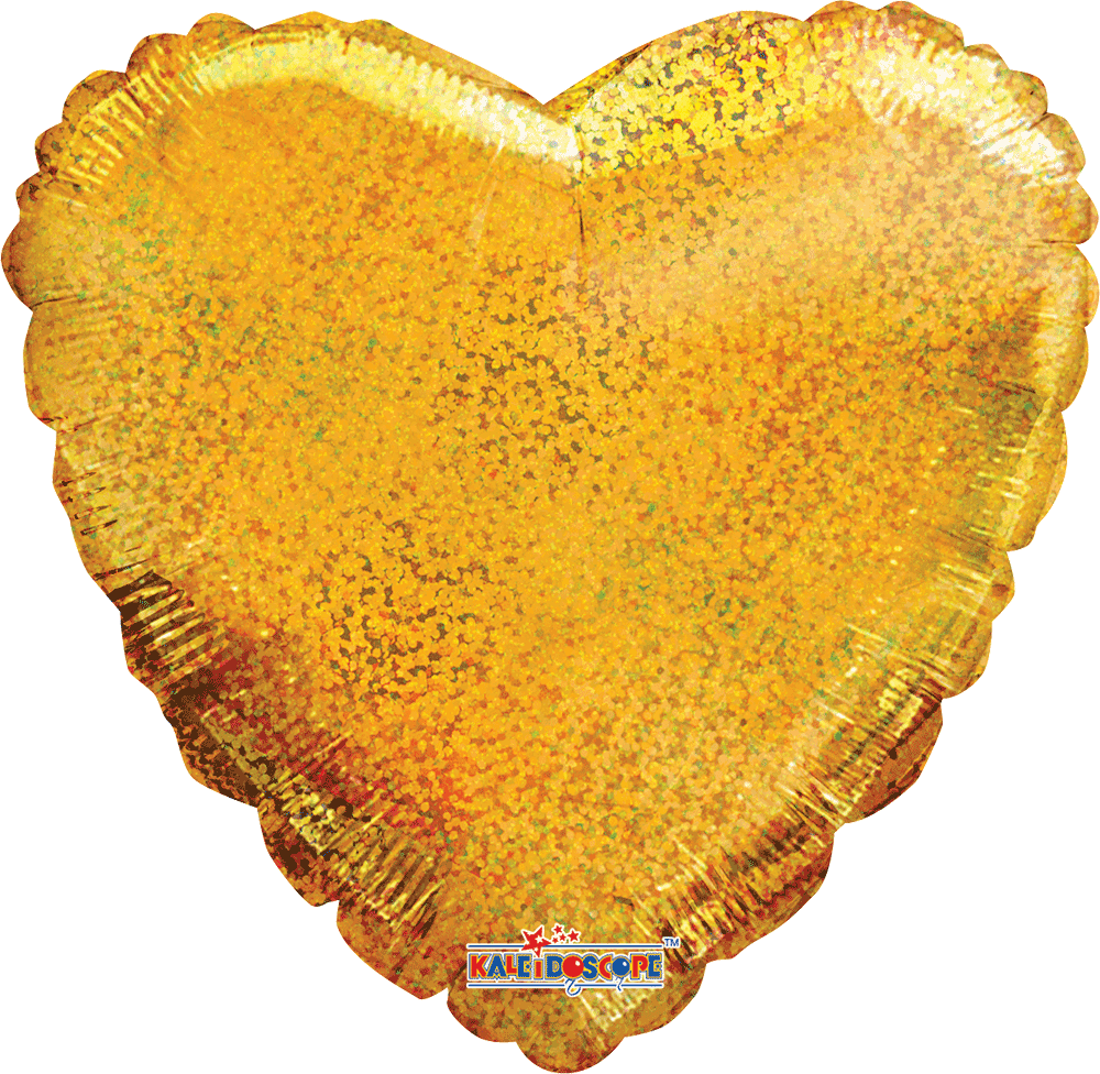 CORAZÓN HOLOGRAFICO DORADO