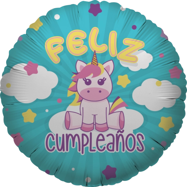 FELIZ CUMPLEAÑOS UNICORNIO SENTADO