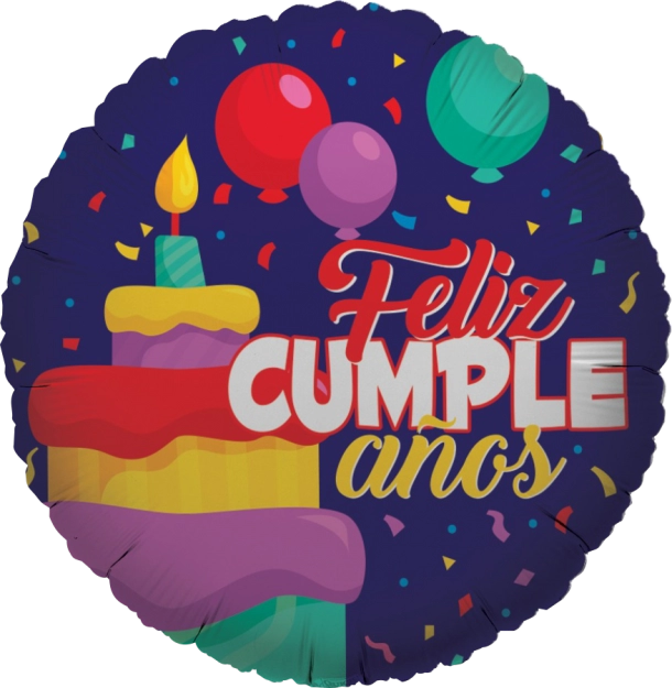 FELIZ CUMPLEAÑOS CUPCAKE Y GLOBOS