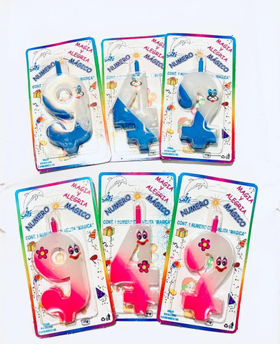 vela en forma de numero con velita magica